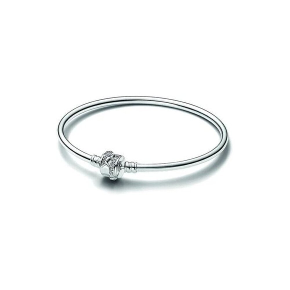 Pandora Moments Silver Cz Shooting Star Bangle Bracelet